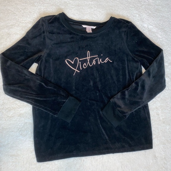 VS Velour Sweatshirt with a Open Black - Picture 1 of 7